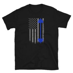 US Flag Barbell T-Shirt